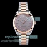 VS+ Factory Swiss Replica Omega Seamaster Aqua Terra 150M Rose Gold Grey Dial Watch 